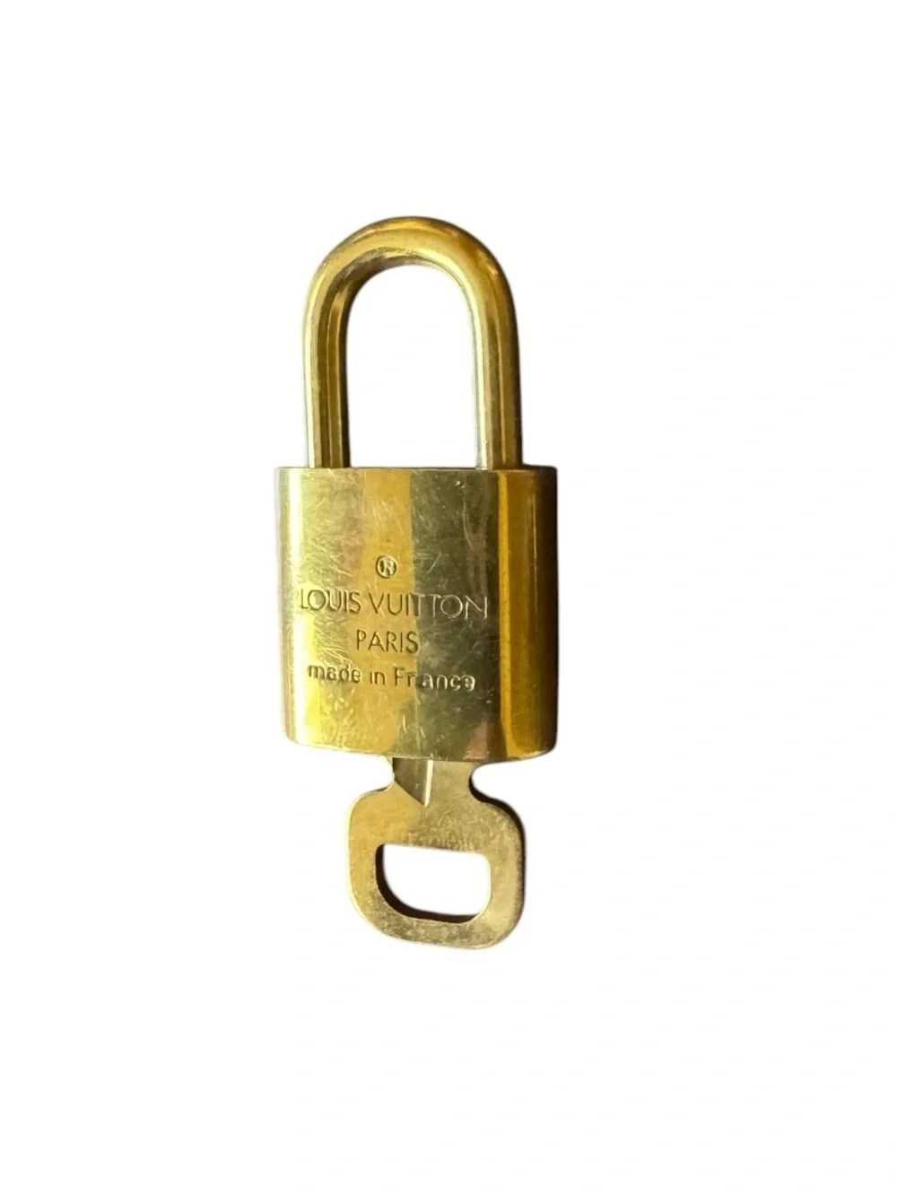 Louis Vuitton Padlock & Key Set in Gold Tone